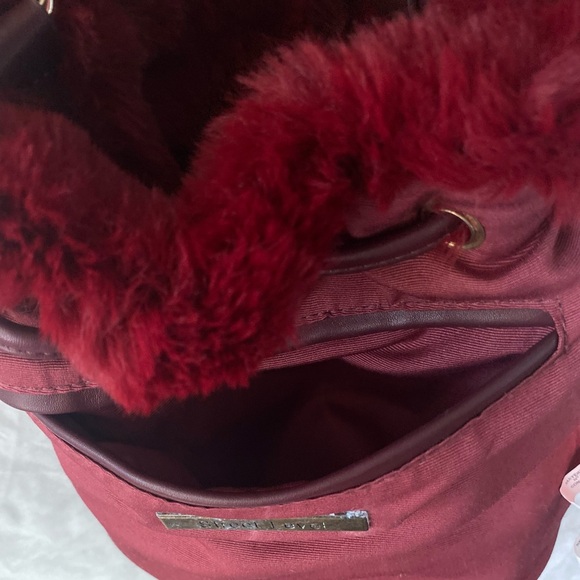 Faux Fur Crossbody  Bag  Red - Picture 10 of 17